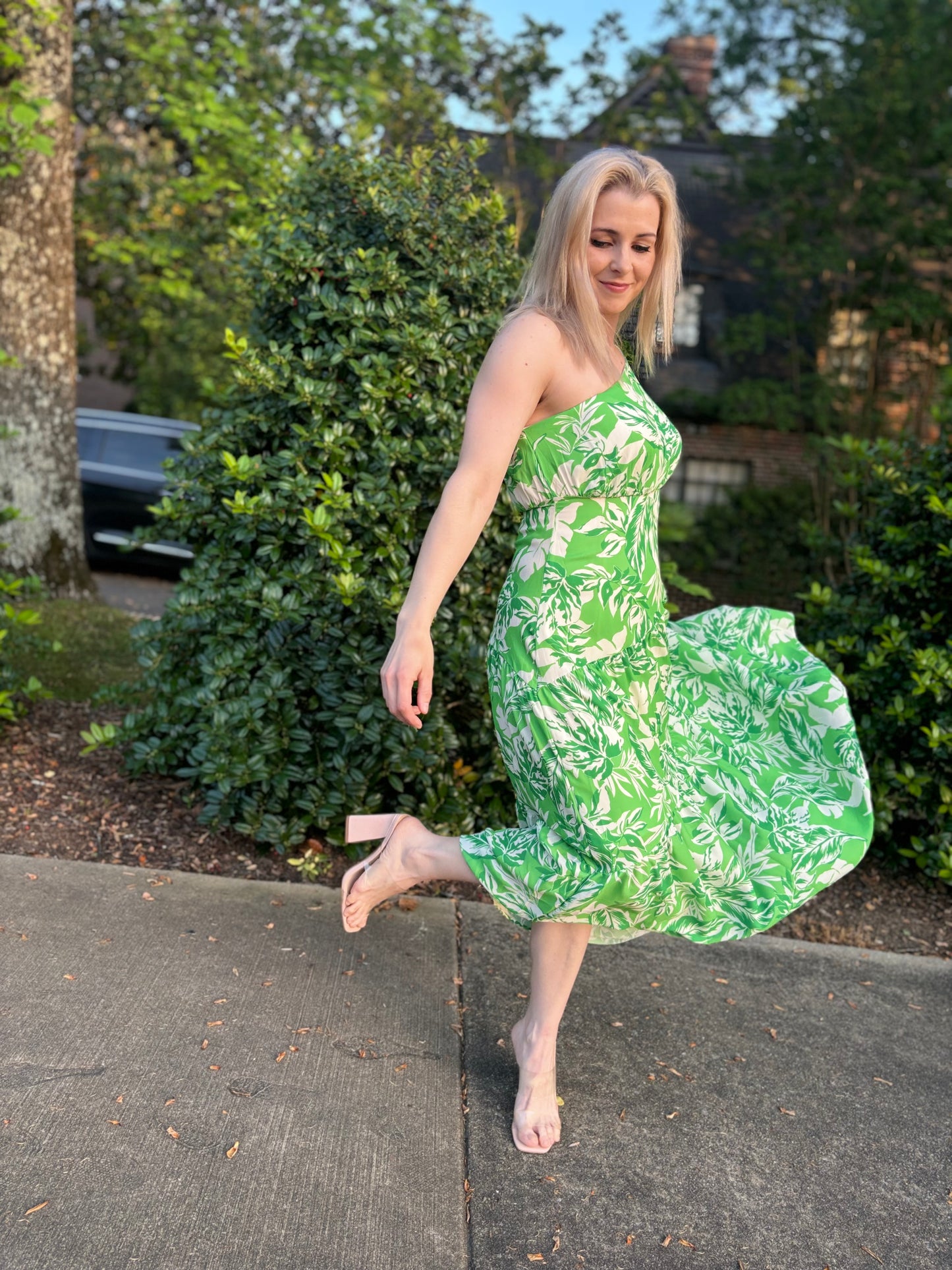 Lucero woven printed midi dress